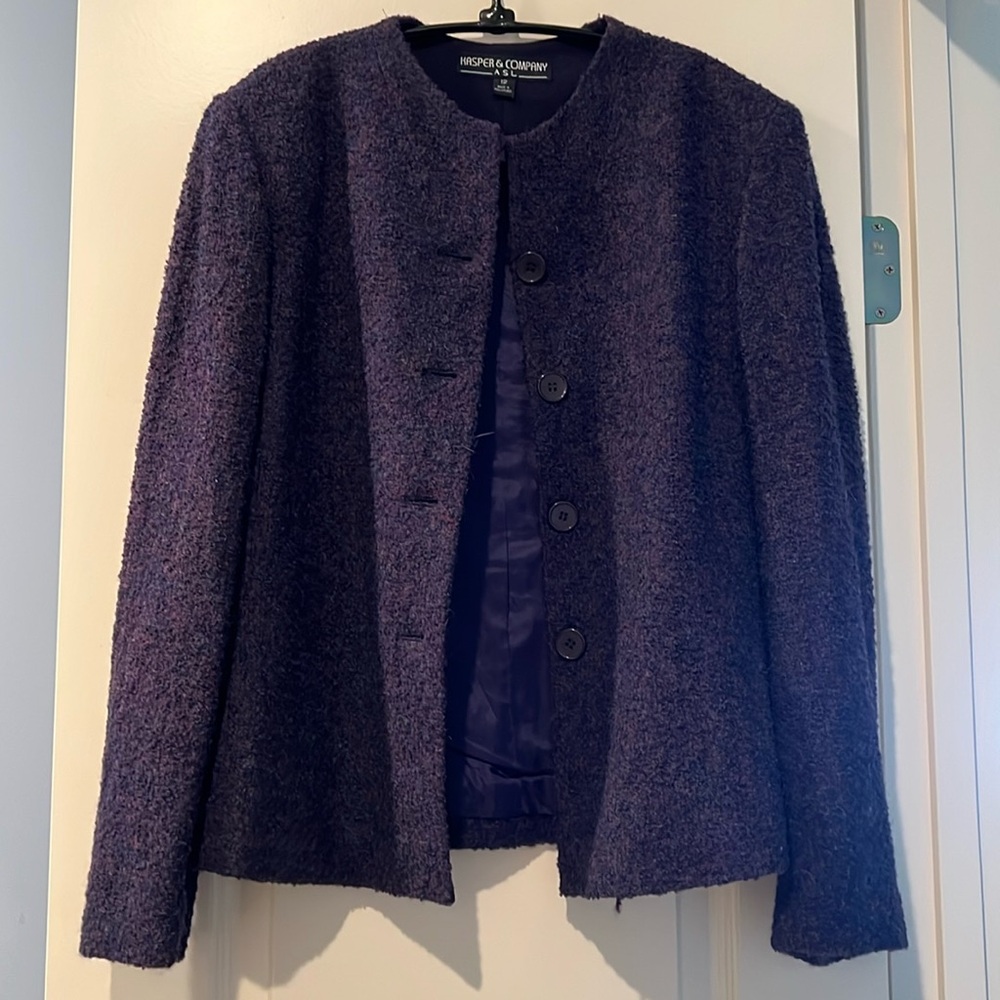 Kasper & Company ASL Eggplant Jacket.